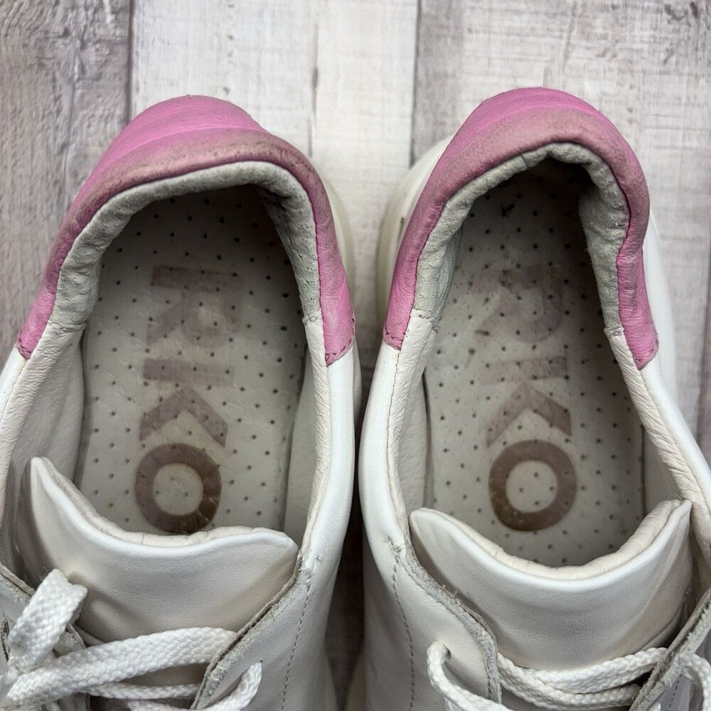 RKO Rylko Women's Size 7.5 Casual Sneakers Leather Lace Up Low Top Shoes White - Picture 10 of 15